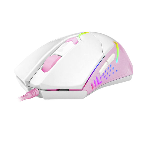 Mouse Gamer Redragon Centrophorus RGB - Branco com Rosa - Image 4