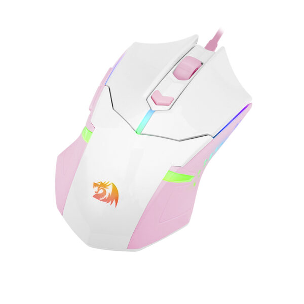 Mouse Gamer Redragon Centrophorus RGB - Branco com Rosa - Image 5