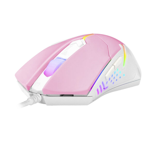 Mouse Gamer Redragon Centrophorus RGB - Rosa com Branco - Image 3