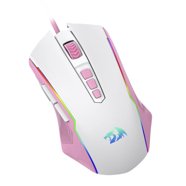 Mouse Gamer Redragon Ranger Bubblegum RGB - Branco com Rosa - Image 2