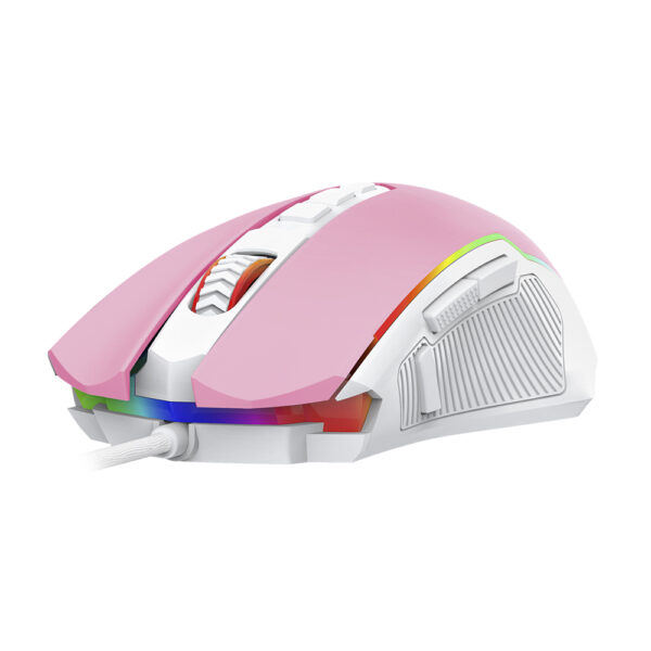 Mouse Gamer Redragon Ranger Bubblegum RGB - Rosa com Branco - Image 2