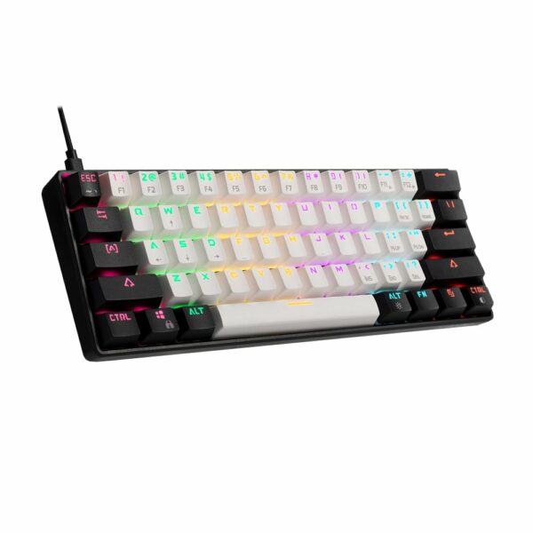 Teclado Gamer Gamdias Aura GK2 Switch Blue ABNT2 - Branco e Preto - Image 2