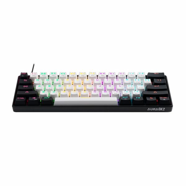 Teclado Gamer Gamdias Aura GK2 Switch Blue ABNT2 - Branco e Preto - Image 3