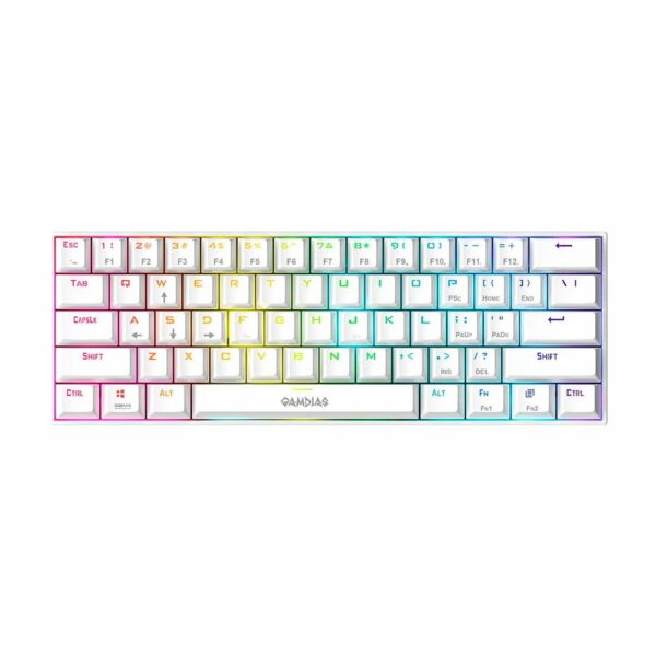 Teclado Gamer Gamdias Hermes E3 RGB Switch Brown - Branco