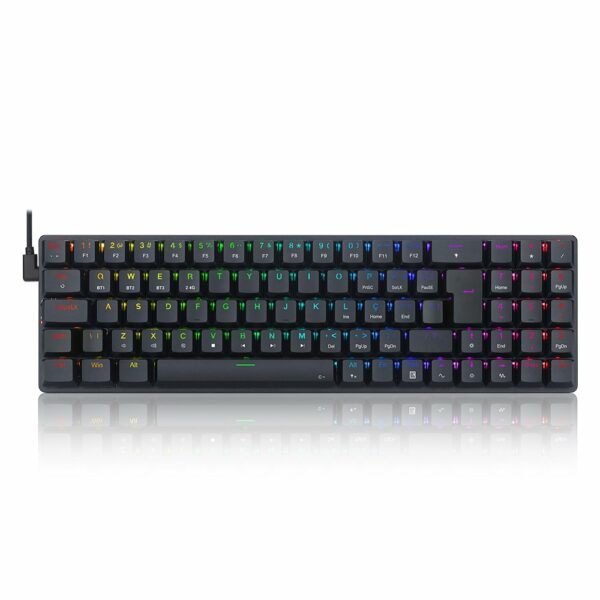 Teclado Gamer Redragon Ashe Pro RGB Wireless Switch Brown - Preto