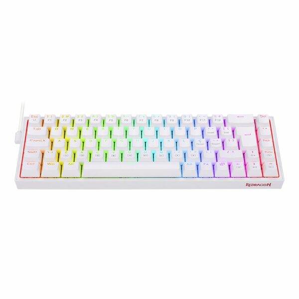 Teclado Gamer Redragon Castor RGB, Branco – Switch Red - Image 3