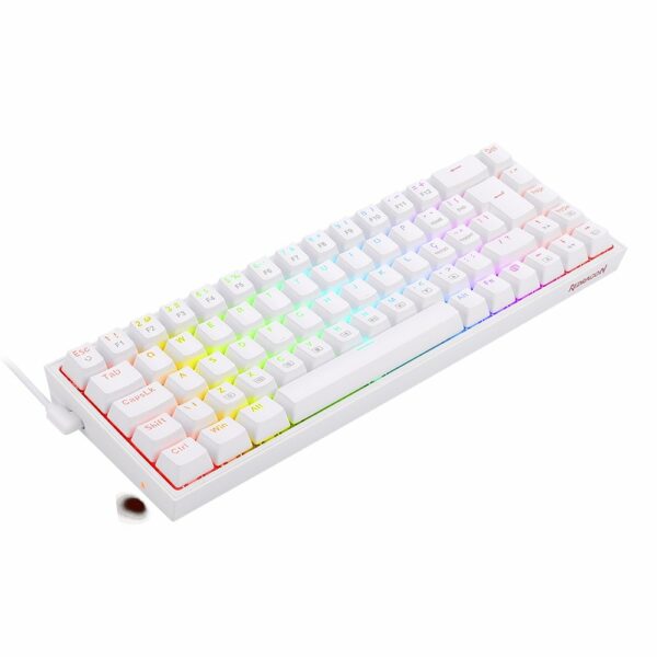 Teclado Gamer Redragon Castor RGB, Branco – Switch Red - Image 4