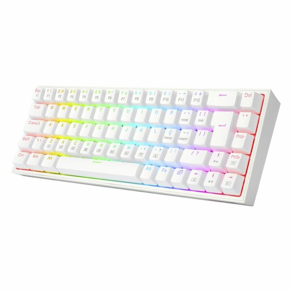 Teclado Gamer Redragon Castor RGB, Branco – Switch Red - Image 2