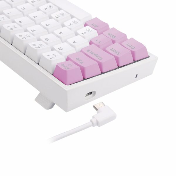 Teclado Gamer Redragon Castor RGB, Branco com Rosa – Switch Blue - Image 3