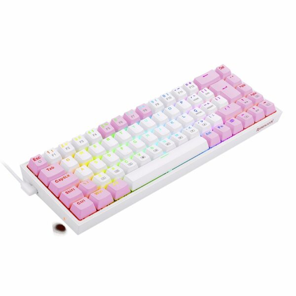 Teclado Gamer Redragon Castor RGB, Branco com Rosa – Switch Blue - Image 7