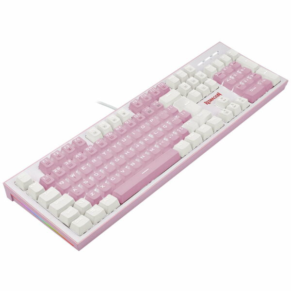 Teclado Gamer Redragon Hades Switch Blue - Rosa e Branco - Image 7