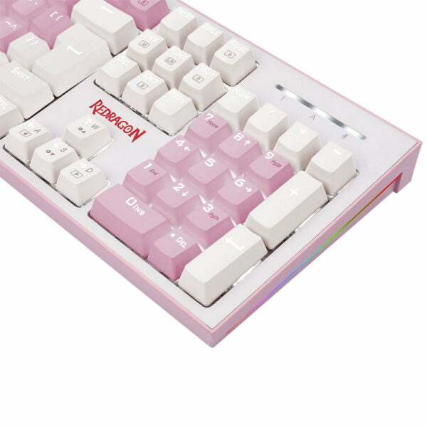 Teclado Gamer Redragon Hades Switch Blue - Rosa e Branco - Image 3