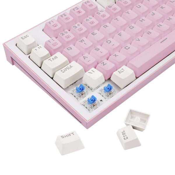 Teclado Gamer Redragon Hades Switch Blue - Rosa e Branco - Image 4