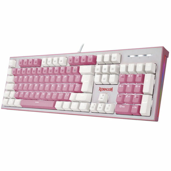 Teclado Gamer Redragon Hades Switch Blue - Rosa e Branco - Image 5