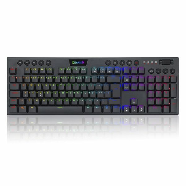 Teclado Gamer Redragon Horus RGB, Preto - Switch Blue