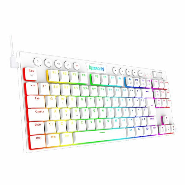 Teclado Gamer Redragon Horus TKL RGB, Branco - Switch Blue - Image 2