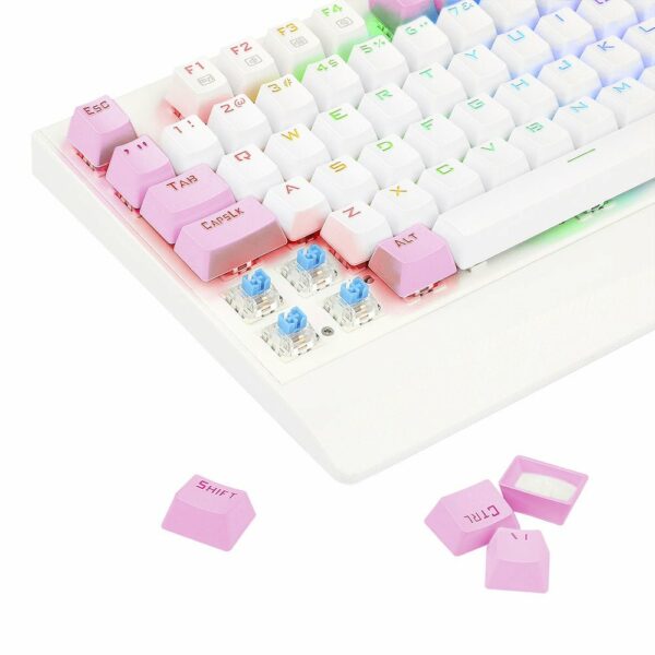 Teclado Gamer Redragon Kala Switch Blue - Branco com Rosa - Image 4