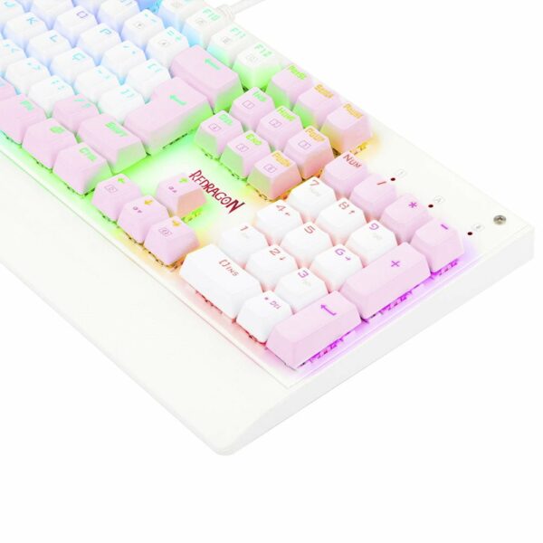 Teclado Gamer Redragon Kala Switch Blue - Branco com Rosa - Image 3