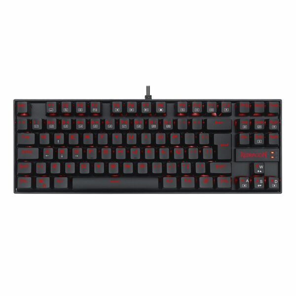 Teclado Gamer Redragon Kumara Led Vermelho, Switch Blue - Preto