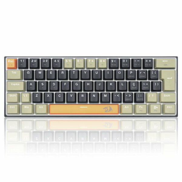 Teclado Gamer Redragon Lakshmi Rainbow - Laranja/Preto/Cinza