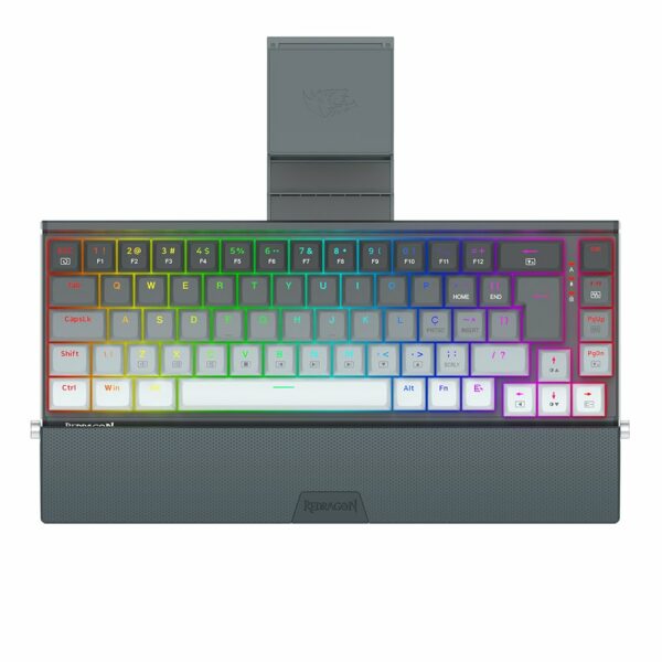 Teclado Gamer Redragon Shaco RGB Switch Brown - Branco e Cinza