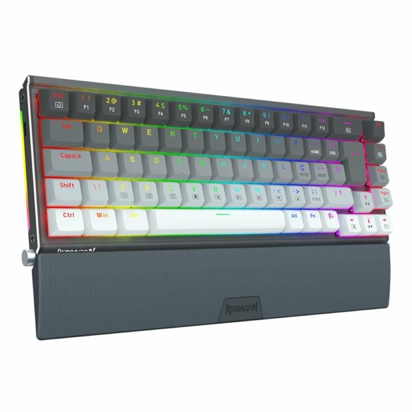 Teclado Gamer Redragon Shaco RGB Switch Brown - Branco e Cinza - Image 3