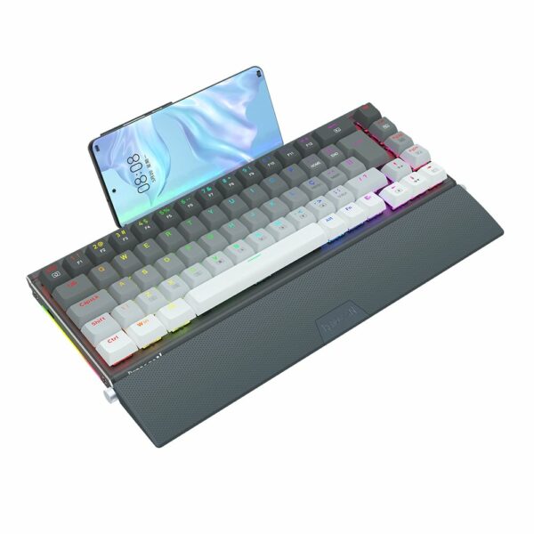 Teclado Gamer Redragon Shaco RGB Switch Brown - Branco e Cinza - Image 6