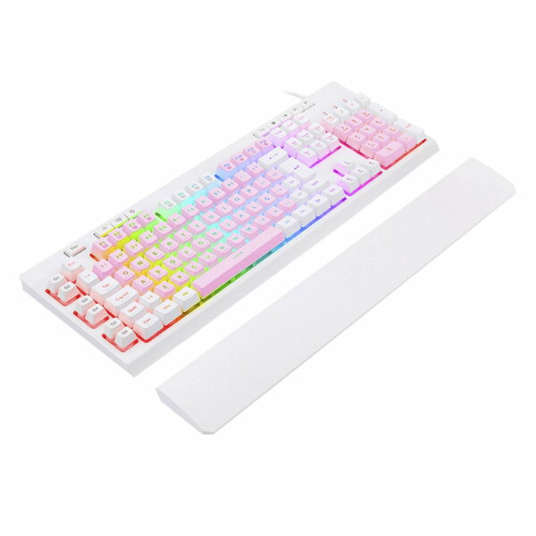 Teclado Gamer Redragon Shiva RGB, Membrana - Rosa com Branco - Image 6