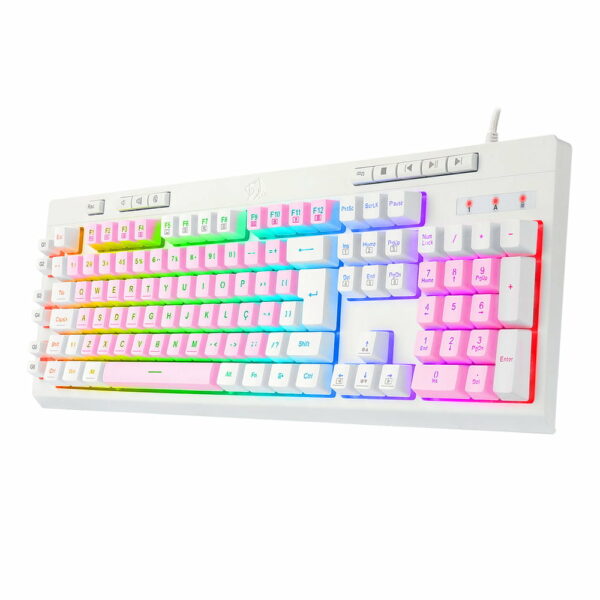 Teclado Gamer Redragon Shiva RGB, Membrana - Rosa com Branco - Image 2