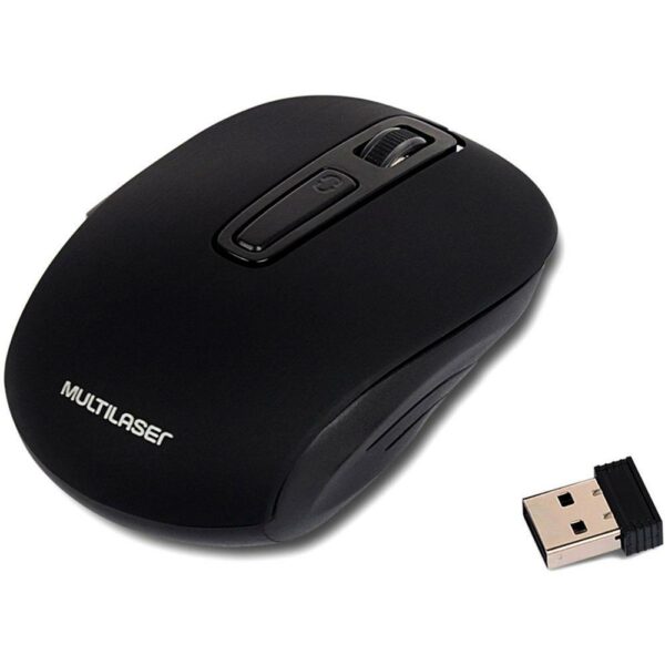 Mouse Sem Fio Multilaser MO277, Recarregável - Preto - Image 3