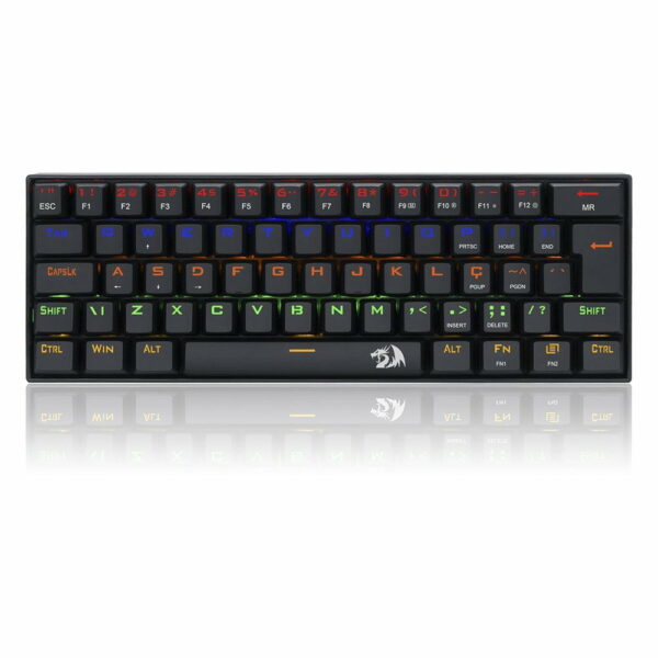 Teclado Gamer Mecânico Redragon Lakshmi Preto K606R, LED Rainbow, Switch Blue