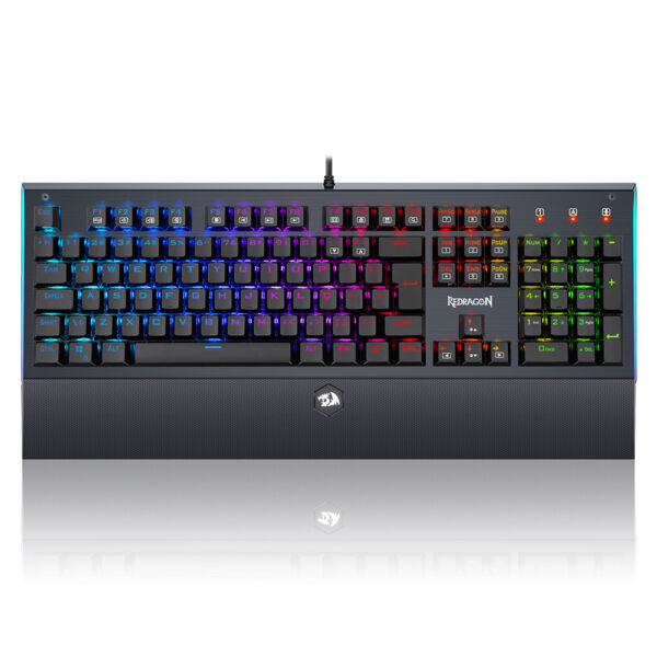 Teclado Gamer Redragon Dark Aryaman RGB Switch Brown - Preto