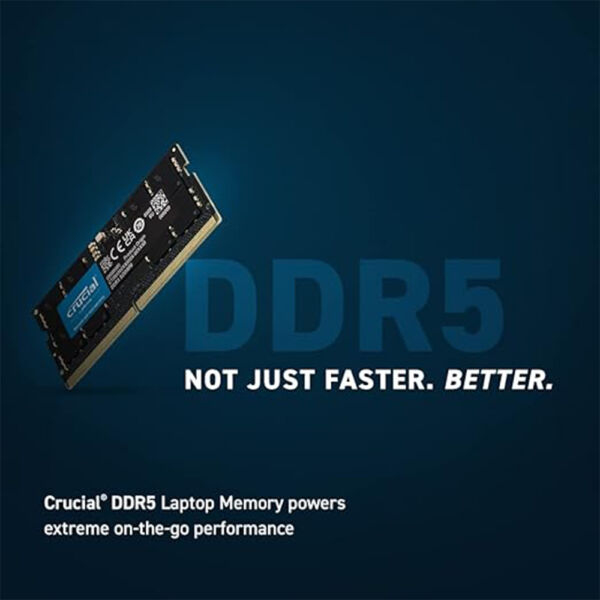 Memória Notebook 16GB DDR5 4800MHZ Crucial Sodimm CL40 - CT16G48C40S5 - Image 2