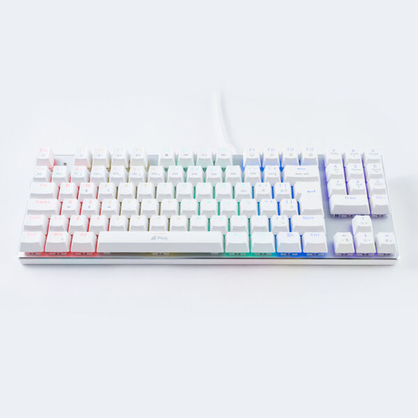 Teclado Gamer Mecânico A+Plus Tech Barak Led Rainbow Switch Red ABNT2 - Branco