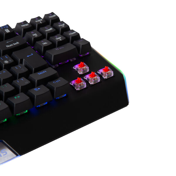 Teclado Gamer Mecânico A+Plus Tech Mizu AP-KB-3990 Rainbow Switch Red ABNT2 - Image 3